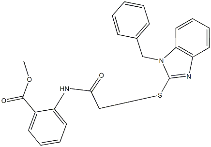 methyl 2-({[(1-benzyl-1H-benzimidazol-2-yl)sulfanyl]acetyl}amino)benzoate 구조식 이미지