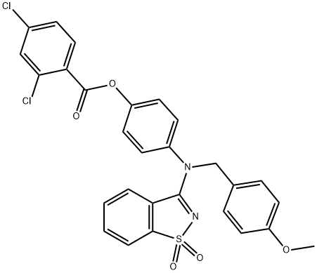 4-[(1,1-dioxido-1,2-benzisothiazol-3-yl)(4-methoxybenzyl)amino]phenyl 2,4-dichlorobenzoate Structure