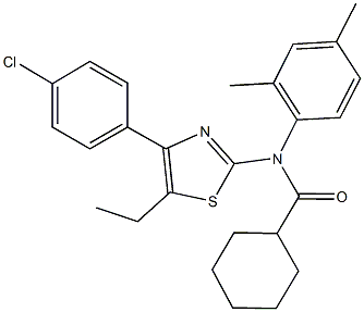 N-[4-(4-chlorophenyl)-5-ethyl-1,3-thiazol-2-yl]-N-(2,4-dimethylphenyl)cyclohexanecarboxamide Structure