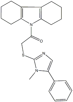 9-{[(1-methyl-5-phenyl-1H-imidazol-2-yl)sulfanyl]acetyl}-2,3,4,5,6,7,8,9-octahydro-1H-carbazole Structure