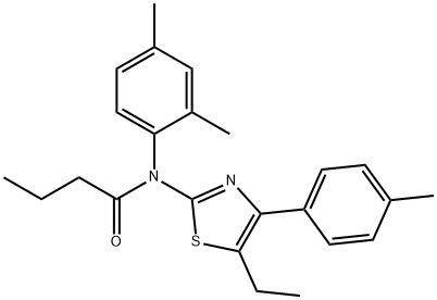 N-(2,4-dimethylphenyl)-N-[5-ethyl-4-(4-methylphenyl)-1,3-thiazol-2-yl]butanamide Structure