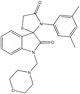 3-(3,5-dimethylphenyl)-1'-(4-morpholinylmethyl)-1',3'-dihydrospiro[1,3-thiazolidine-2,3'-(2'H)-indole]-2',4-dione 구조식 이미지