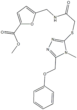 methyl 5-{[({[4-methyl-5-(phenoxymethyl)-4H-1,2,4-triazol-3-yl]sulfanyl}acetyl)amino]methyl}-2-furoate 구조식 이미지