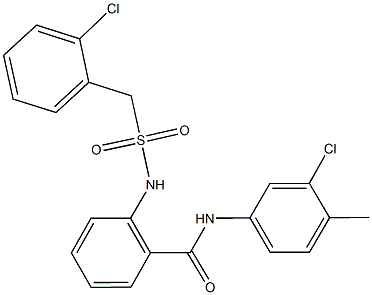 2-{[(2-chlorobenzyl)sulfonyl]amino}-N-(3-chloro-4-methylphenyl)benzamide 구조식 이미지