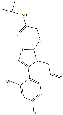 2-{[4-allyl-5-(2,4-dichlorophenyl)-4H-1,2,4-triazol-3-yl]sulfanyl}-N-(tert-butyl)acetamide 구조식 이미지