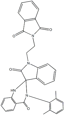 2-[2-(3'-(2,6-dimethylphenyl)-2,4'(1'H)-dioxo-2,2',3,3'-tetrahydrospiro{1H-indole-3,2'-quinazoline}-1-yl)ethyl]-1H-isoindole-1,3(2H)-dione Structure