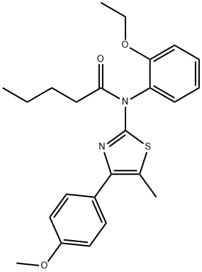 N-(2-ethoxyphenyl)-N-[4-(4-methoxyphenyl)-5-methyl-1,3-thiazol-2-yl]pentanamide Structure