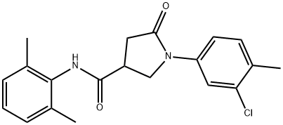 1-(3-chloro-4-methylphenyl)-N-(2,6-dimethylphenyl)-5-oxo-3-pyrrolidinecarboxamide Structure