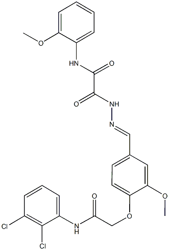 2-(2-{4-[2-(2,3-dichloroanilino)-2-oxoethoxy]-3-methoxybenzylidene}hydrazino)-N-(2-methoxyphenyl)-2-oxoacetamide Structure