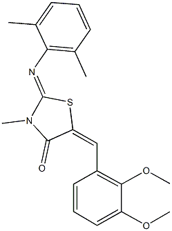 5-(2,3-dimethoxybenzylidene)-2-[(2,6-dimethylphenyl)imino]-3-methyl-1,3-thiazolidin-4-one Structure