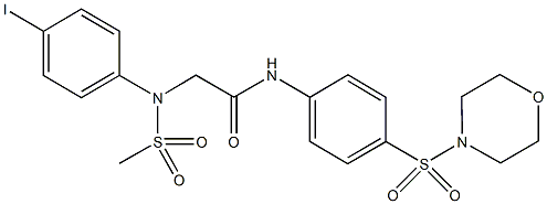 2-[4-iodo(methylsulfonyl)anilino]-N-[4-(morpholin-4-ylsulfonyl)phenyl]acetamide 구조식 이미지