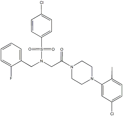 4-chloro-N-{2-[4-(5-chloro-2-methylphenyl)piperazin-1-yl]-2-oxoethyl}-N-(2-fluorobenzyl)benzenesulfonamide Structure