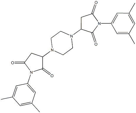 1-(3,5-dimethylphenyl)-3-{4-[1-(3,5-dimethylphenyl)-2,5-dioxo-3-pyrrolidinyl]-1-piperazinyl}-2,5-pyrrolidinedione 구조식 이미지