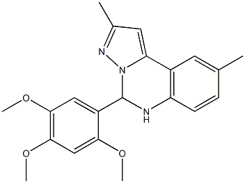 2,9-dimethyl-5-(2,4,5-trimethoxyphenyl)-5,6-dihydropyrazolo[1,5-c]quinazoline 구조식 이미지