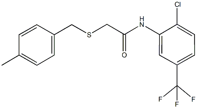 N-[2-chloro-5-(trifluoromethyl)phenyl]-2-[(4-methylbenzyl)sulfanyl]acetamide 구조식 이미지