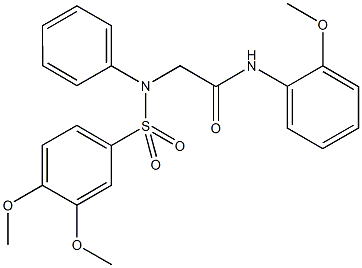 2-{[(3,4-dimethoxyphenyl)sulfonyl]anilino}-N-(2-methoxyphenyl)acetamide 구조식 이미지