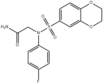 2-[(2,3-dihydro-1,4-benzodioxin-6-ylsulfonyl)-4-fluoroanilino]acetamide Structure