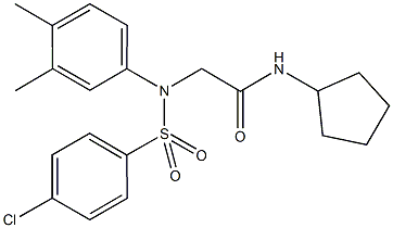 2-{[(4-chlorophenyl)sulfonyl]-3,4-dimethylanilino}-N-cyclopentylacetamide Structure