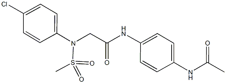 N-[4-(acetylamino)phenyl]-2-[4-chloro(methylsulfonyl)anilino]acetamide 구조식 이미지