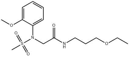 N-(3-ethoxypropyl)-2-[2-methoxy(methylsulfonyl)anilino]acetamide 구조식 이미지