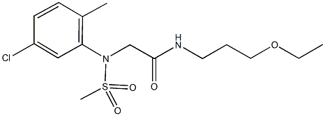 2-[5-chloro-2-methyl(methylsulfonyl)anilino]-N-(3-ethoxypropyl)acetamide Structure