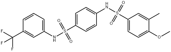 4-methoxy-3-methyl-N-(4-{[3-(trifluoromethyl)anilino]sulfonyl}phenyl)benzenesulfonamide 구조식 이미지