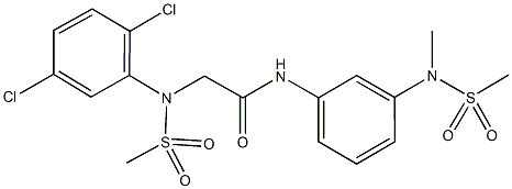 2-[2,5-dichloro(methylsulfonyl)anilino]-N-{3-[methyl(methylsulfonyl)amino]phenyl}acetamide 구조식 이미지