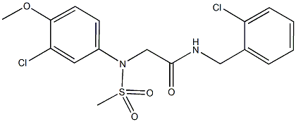 N-(2-chlorobenzyl)-2-[3-chloro-4-methoxy(methylsulfonyl)anilino]acetamide 구조식 이미지