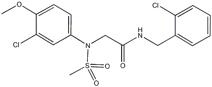 N-(2-chlorobenzyl)-2-[3-chloro-4-methoxy(methylsulfonyl)anilino]acetamide Structure