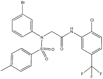 2-{3-bromo[(4-methylphenyl)sulfonyl]anilino}-N-[2-chloro-5-(trifluoromethyl)phenyl]acetamide Structure