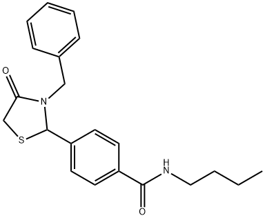 4-(3-benzyl-4-oxo-1,3-thiazolidin-2-yl)-N-butylbenzamide 구조식 이미지