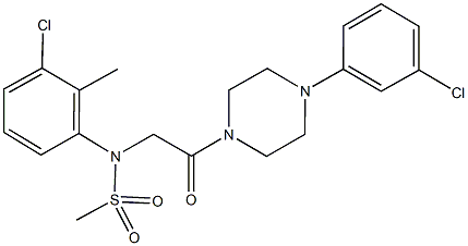 N-(3-chloro-2-methylphenyl)-N-{2-[4-(3-chlorophenyl)-1-piperazinyl]-2-oxoethyl}methanesulfonamide Structure