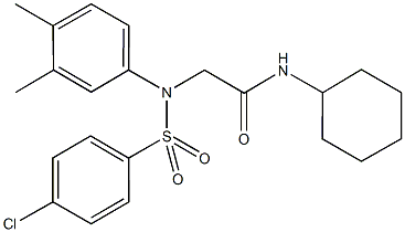 2-{[(4-chlorophenyl)sulfonyl]-3,4-dimethylanilino}-N-cyclohexylacetamide Structure