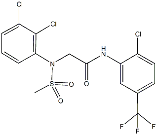 N-[2-chloro-5-(trifluoromethyl)phenyl]-2-[2,3-dichloro(methylsulfonyl)anilino]acetamide Structure