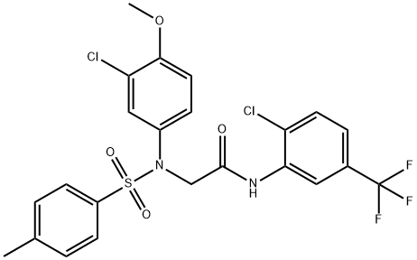 2-{3-chloro-4-methoxy[(4-methylphenyl)sulfonyl]anilino}-N-[2-chloro-5-(trifluoromethyl)phenyl]acetamide Structure