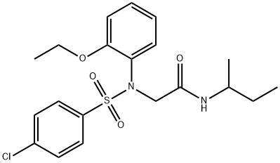 N-(sec-butyl)-2-{[(4-chlorophenyl)sulfonyl]-2-ethoxyanilino}acetamide Structure