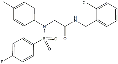 N-(2-chlorobenzyl)-2-{[(4-fluorophenyl)sulfonyl]-4-methylanilino}acetamide 구조식 이미지