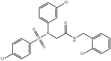 N-(2-chlorobenzyl)-2-{3-chloro[(4-chlorophenyl)sulfonyl]anilino}acetamide 구조식 이미지