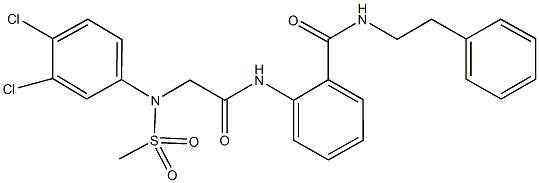 2-({[3,4-dichloro(methylsulfonyl)anilino]acetyl}amino)-N-(2-phenylethyl)benzamide Structure