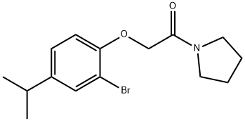 2-bromo-4-isopropylphenyl 2-oxo-2-(1-pyrrolidinyl)ethyl ether Structure