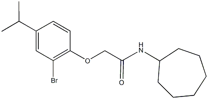 2-(2-bromo-4-isopropylphenoxy)-N-cycloheptylacetamide Structure