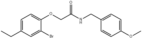 2-(2-bromo-4-ethylphenoxy)-N-(4-methoxybenzyl)acetamide Structure