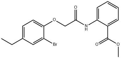 methyl 2-{[(2-bromo-4-ethylphenoxy)acetyl]amino}benzoate Structure
