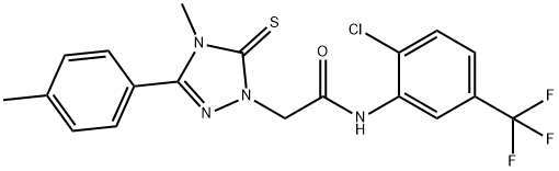 N-[2-chloro-5-(trifluoromethyl)phenyl]-2-[4-methyl-3-(4-methylphenyl)-5-thioxo-4,5-dihydro-1H-1,2,4-triazol-1-yl]acetamide Structure