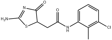 N-(3-chloro-2-methylphenyl)-2-(2-imino-4-oxo-1,3-thiazolidin-5-yl)acetamide Structure