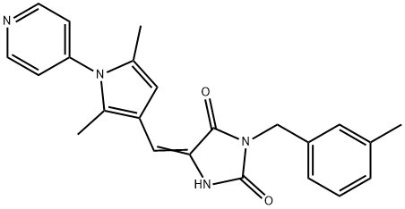 5-{[2,5-dimethyl-1-(4-pyridinyl)-1H-pyrrol-3-yl]methylene}-3-(3-methylbenzyl)-2,4-imidazolidinedione 구조식 이미지