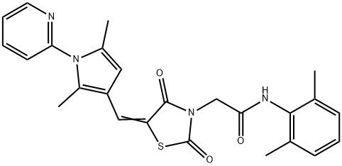 N-(2,6-dimethylphenyl)-2-(5-{[2,5-dimethyl-1-(2-pyridinyl)-1H-pyrrol-3-yl]methylene}-2,4-dioxo-1,3-thiazolidin-3-yl)acetamide Structure