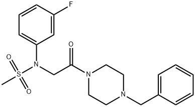 N-[2-(4-benzyl-1-piperazinyl)-2-oxoethyl]-N-(3-fluorophenyl)methanesulfonamide Structure