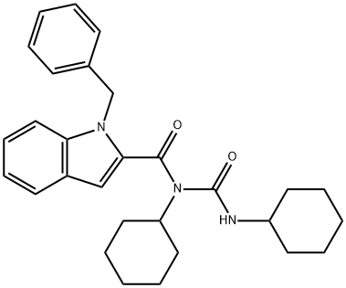 N-[(1-benzyl-1H-indol-2-yl)carbonyl]-N,N'-dicyclohexylurea 구조식 이미지