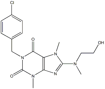 1-(4-chlorobenzyl)-8-[(2-hydroxyethyl)(methyl)amino]-3,7-dimethyl-3,7-dihydro-1H-purine-2,6-dione 구조식 이미지